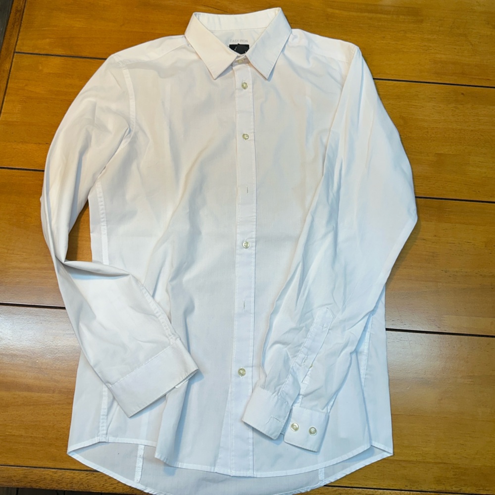 H&M White Men's Classic Button-Up Dress Shirt